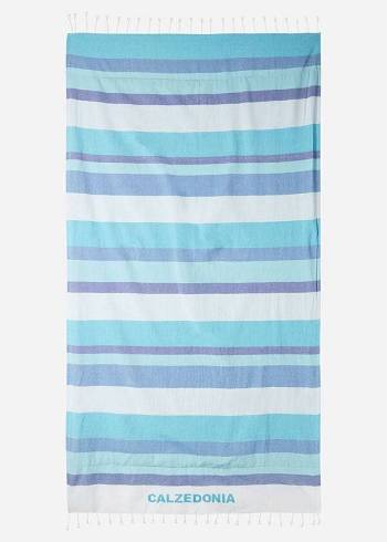 Acessorios Calzedonia Logo Beach Towel Feminino Azuis | PT2914OR