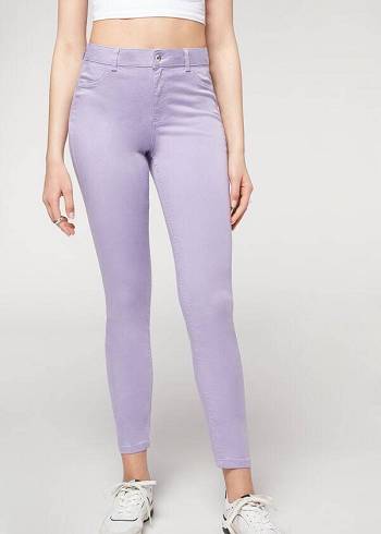 Calça Jeans Calzedonia Eco Light Push Up Denim Feminino Roxo | PT1607BC