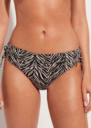 Calças De Biquíni Calzedonia High-Cintura Drawstring Nairobi Feminino Pretas | PT2731VD