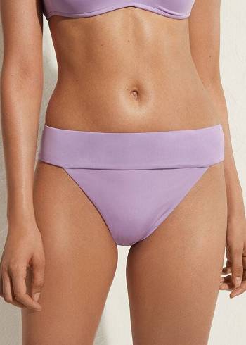 Calças De Biquíni Calzedonia High Cintura Brazilian Indonesia Eco Feminino Roxo | PT2772OR