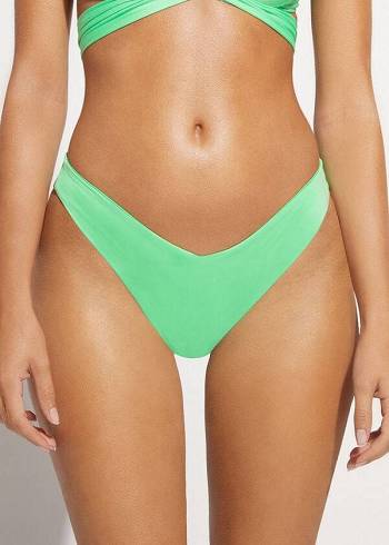 Calças De Biquíni Calzedonia High Cut Indonesia Eco Feminino Menta | PT2795RW