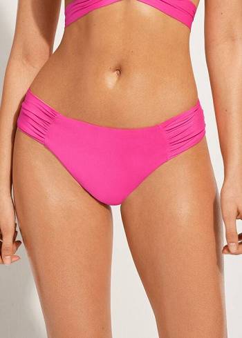 Calças De Biquíni Calzedonia Indonesia Eco rosa Feminino Rosa | PT2709QZ