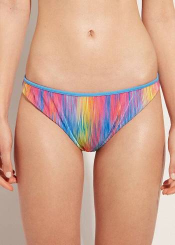 Calças De Biquíni Calzedonia Plissado Maiorca Feminino Multicoloridas | PT2681WY