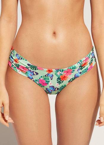 Calças De Biquíni Calzedonia Ruffled Brazilian Malibu Feminino Multicoloridas | PT2662XF