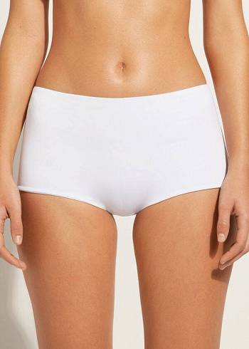 Calças De Biquíni Calzedonia Shorts Indonesia Eco Feminino Branco | PT2636EX