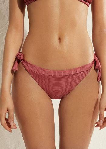 Calças De Biquíni Calzedonia Side Tie Biarritz Feminino Marrom | PT2635RW