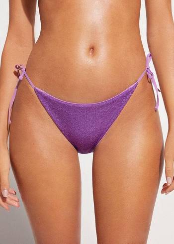 Calças De Biquíni Calzedonia String Las Vegas Feminino Roxo | PT2591XF