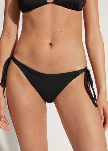 Calças De Biquíni Calzedonia Tied Indonesia Feminino Pretas | PT2546FM