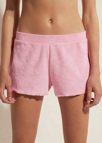 Cover Ups Calzedonia Terrycloth Shorts Feminino Rosa | PT2040GL