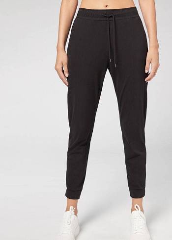 Leggings Calzedonia Jogger in Ultra Light Supima Algodão Feminino Pretas | PT1529BC