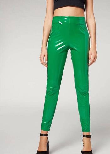 Leggings Calzedonia Magro in Thermal Vinyl Feminino Verdes | PT1504NB