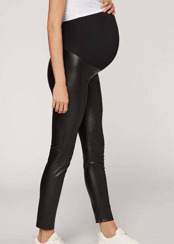 Leggings Calzedonia Maternity Coated Thermal Feminino Pretas | PT1445KI