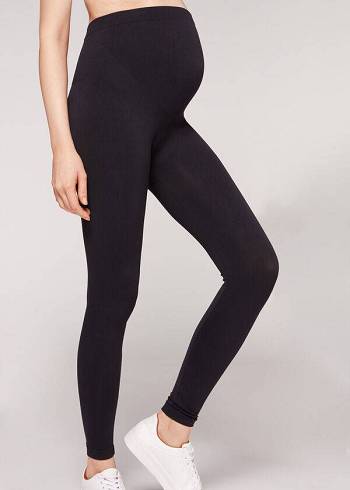 Leggings Calzedonia Opaque Maternity Footless Tights Feminino Pretas | PT1523KI