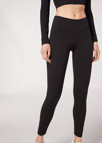 Leggings Calzedonia Ultra Light Active Feminino Pretas | PT1485YU