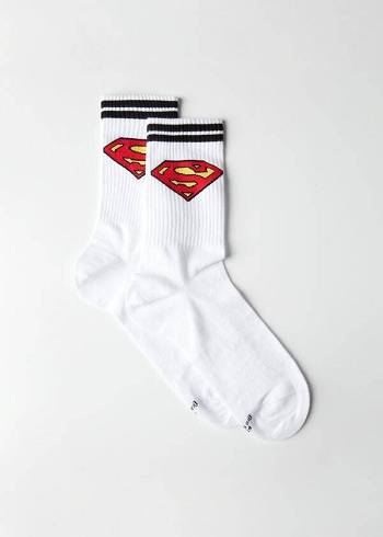 Meias Calzedonia Superman Crew Masculino Branco | PT1331IS