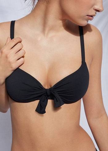 Tops De Biquíni Calzedonia Acolchoado Push Up Indonesia Eco micro Feminino Pretas | PT2368PQ