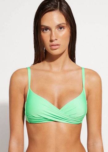 Tops De Biquíni Calzedonia Acolchoado Triangle Indonesia Eco cobey Feminino Menta | PT2279ZG