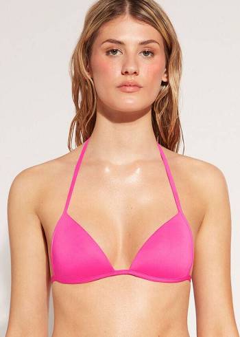 Tops De Biquíni Calzedonia Graduated Soft Acolchoado Triangle Indonesia Feminino Rosa | PT2429QZ