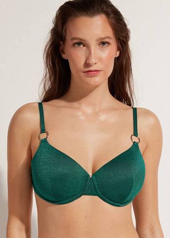 Tops De Biquíni Calzedonia Push Up Hollywood Feminino Verdes | PT2247FM