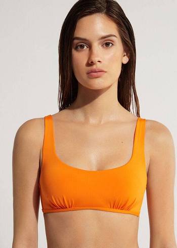 Tops De Biquíni Calzedonia Tank Estilo Indonesia Eco Feminino Laranja | PT2201ZG