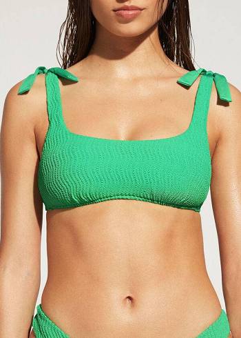 Tops De Biquíni Calzedonia Tank Mykonos Feminino Turquesa Verdes | PT2207MA