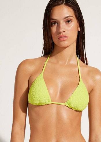 Tops De Biquíni Calzedonia Triangle String Bangkok Feminino Verdes | PT2165PQ