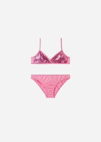 Trajes De Banho Calzedonia Two-Piece Tank-Estilo Cannes Criança Rosa | PT1114NB