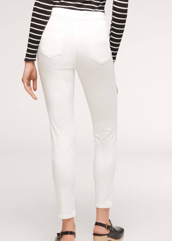 Calça Jeans Calzedonia Eco Light Push Up Denim Feminino Branco | PT1610QZ