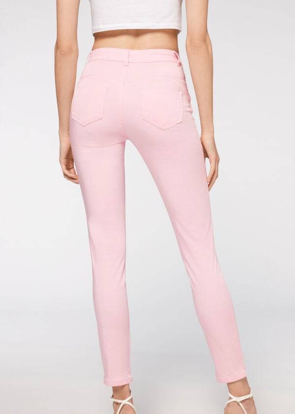 Calça Jeans Calzedonia Eco Light Push Up Denim Feminino Rosa | PT1612EX