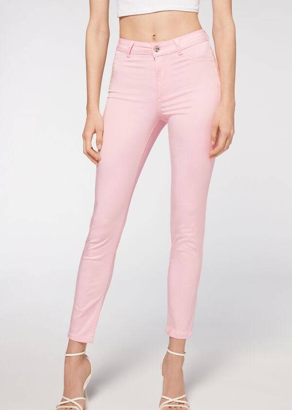 Calça Jeans Calzedonia Eco Light Push Up Denim Feminino Rosa | PT1612EX