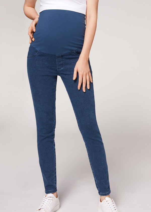 Calça Jeans Calzedonia Maternity Jean Feminino Azuis | PT1586EX