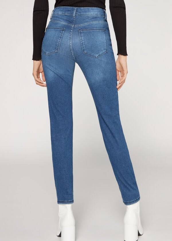 Calça Jeans Calzedonia Super Flex Denim High Cintura Superskinny Feminino Azuis | PT1576LH