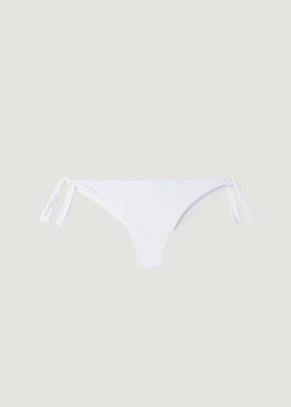 Calças De Biquíni Calzedonia Bow Brazilian Indonesia Eco Feminino Branco | PT2892RW