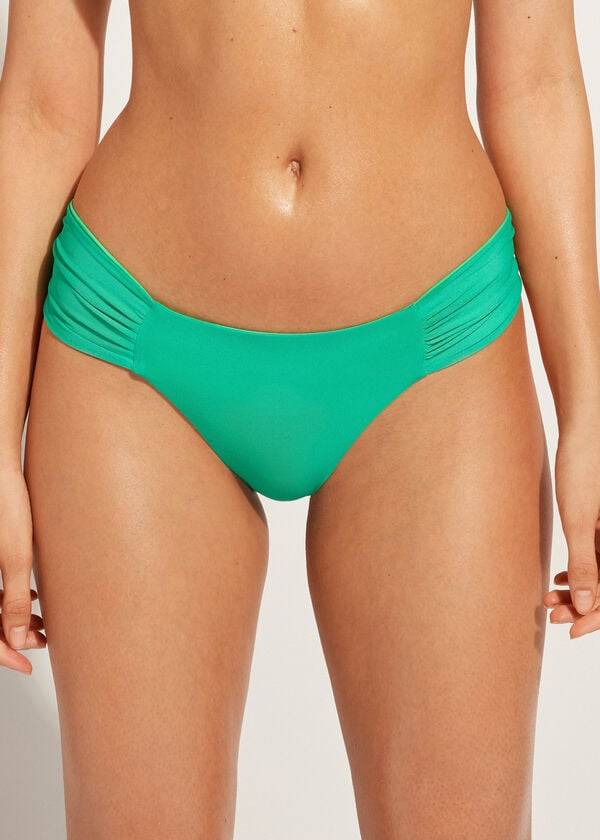 Calças De Biquíni Calzedonia Brazilian Indonesia Eco Feminino Verdes | PT2879JJ