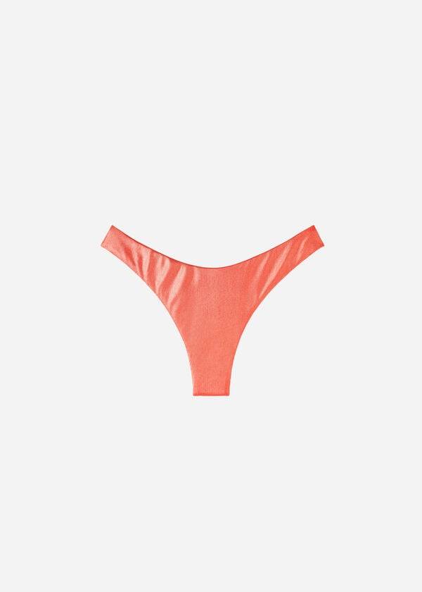 Calças De Biquíni Calzedonia Coated-Effect High-Cut Brazilian Antigua Feminino Coral Laranja | PT2827BC