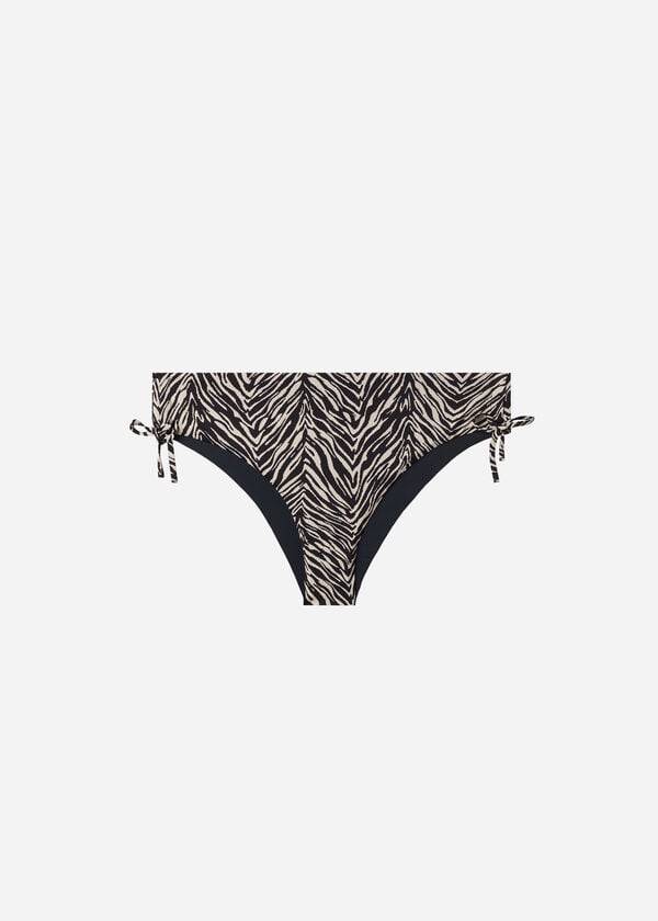 Calças De Biquíni Calzedonia High-Cintura Drawstring Nairobi Feminino Pretas | PT2731VD