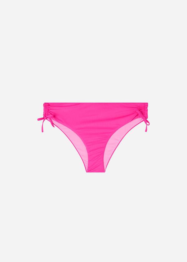 Calças De Biquíni Calzedonia High-Cintura Drawstring Indonesia Feminino Rosa | PT2734ZG