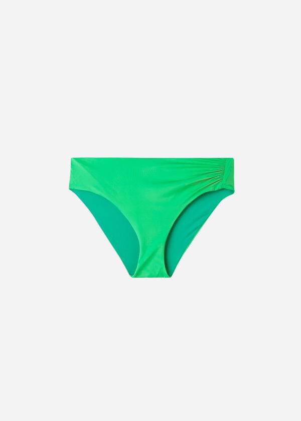 Calças De Biquíni Calzedonia High Cintura Indonesia Eco Feminino Verdes | PT2761LH