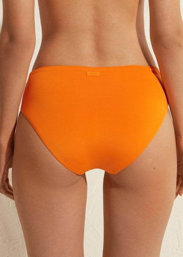 Calças De Biquíni Calzedonia High Cintura Indonesia Eco Feminino Laranja | PT2764HK