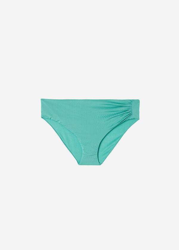 Calças De Biquíni Calzedonia High Cintura Indonesia Eco Feminino Turquesa | PT2765HK