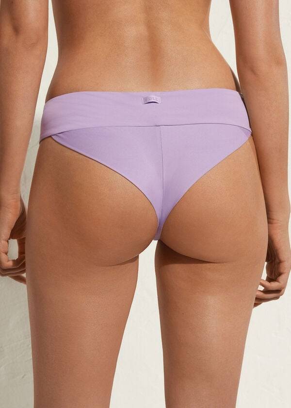 Calças De Biquíni Calzedonia High Cintura Brazilian Indonesia Eco Feminino Roxo | PT2772OR