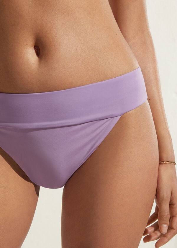 Calças De Biquíni Calzedonia High Cintura Brazilian Indonesia Eco Feminino Roxo | PT2772OR