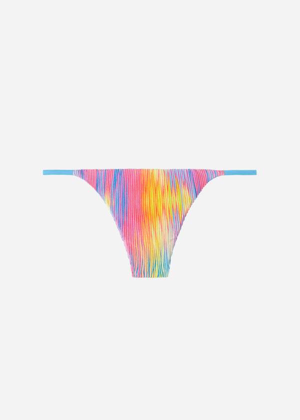 Calças De Biquíni Calzedonia Plissado Thong Maiorca Feminino Multicoloridas | PT2679RW