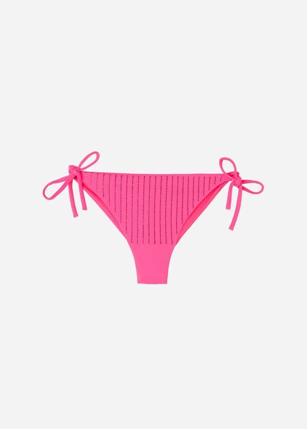 Calças De Biquíni Calzedonia Rhinestone Brazilian String Shanghai Feminino Rosa | PT2674OR