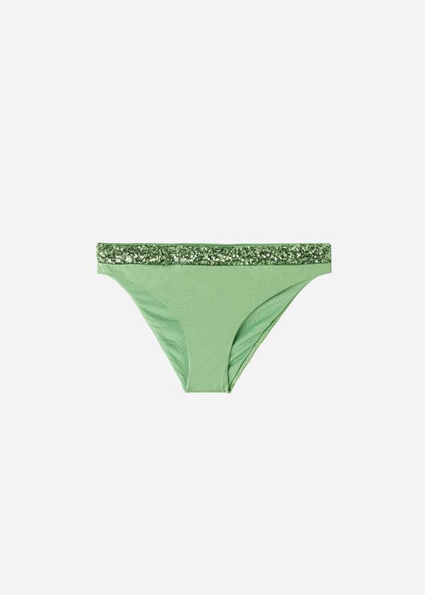 Calças De Biquíni Calzedonia Sequined Cannes rosa Feminino Verdes | PT2653RW