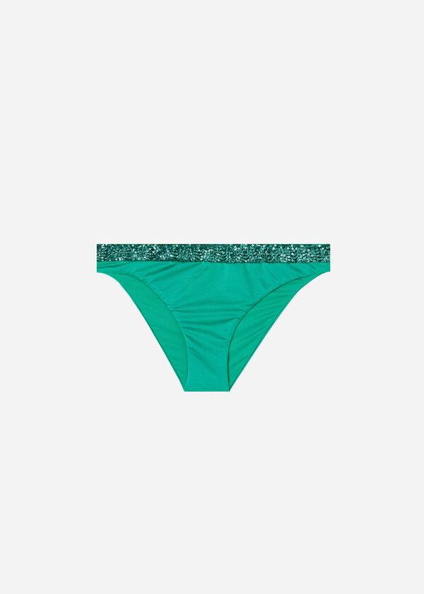 Calças De Biquíni Calzedonia Sequined Cannes Feminino Verdes | PT2655WY