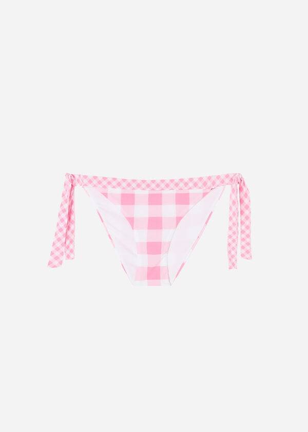 Calças De Biquíni Calzedonia Side Tie Lione Feminino Rosa | PT2628AP