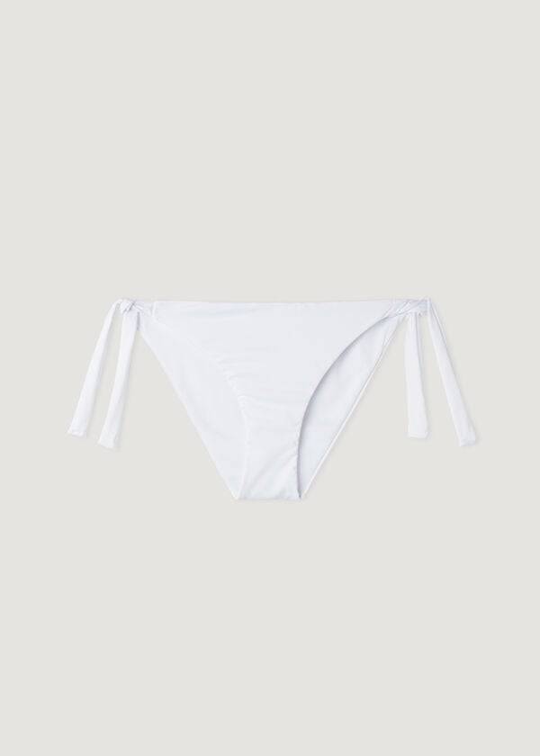 Calças De Biquíni Calzedonia Tied Indonesia Eco Feminino Branco | PT2545GL