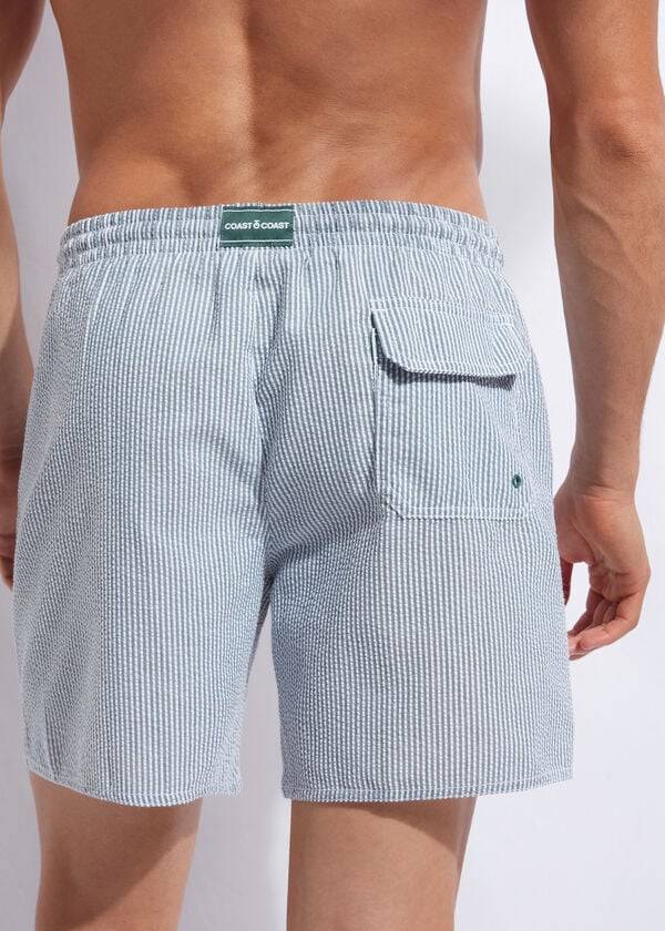 Calções De Banho Calzedonia Formentera Masculino Verdes Branco | PT1256AP