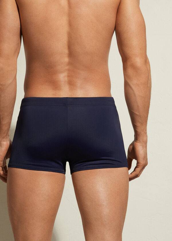 Calções De Banho Calzedonia Panama Masculino Azul Marinho | PT1239ZG